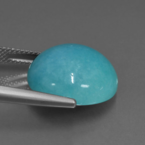 13.17캐럿 천연 블루그린 아마조나이트, 라운드 컷, 불투명체