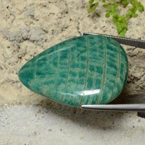 54.00캐럿 천연 청록색 아마조나이트, 배 모양, 불투명체