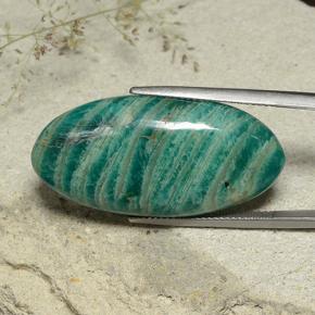 33.11캐럿 천연 청록색 아마조나이트, 타원형 컷, 불투명체