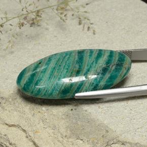 33.11캐럿 천연 청록색 아마조나이트, 타원형 컷, 불투명체