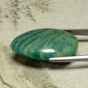 23.92캐럿 천연 딥그린 아마조나이트, 배 모양, 불투명체