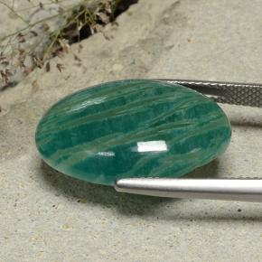 14.49캐럿 천연 청록색 아마조나이트, 타원형 컷, 불투명체