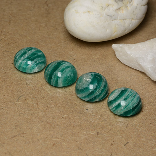 13.99캐럿 천연 딥 그린 아마조나이트 보석, 라운드 컷, 10.13 mm, 불투명체