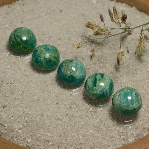 15.78캐럿 천연 파인 그린 아마조나이트 보석, 라운드 컷, 불투명체