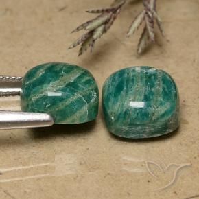 11.13캐럿 천연 쿨 그린 아마조나이트 보석, 쿠션 컷, 불투명체