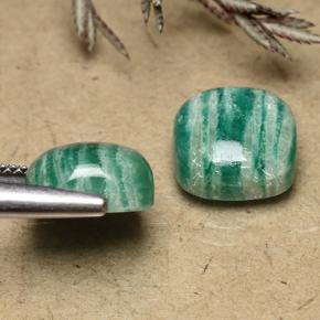 9.65캐럿 천연 블루그린 아마조나이트 보석, 쿠션 컷, 불투명체