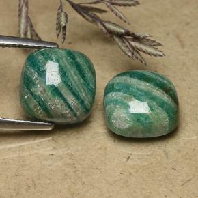 9.30캐럿 천연 쿨 그린 아마조나이트 보석, 쿠션 컷, 불투명체