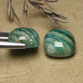 9.30캐럿 천연 쿨 그린 아마조나이트 보석, 쿠션 컷, 불투명체