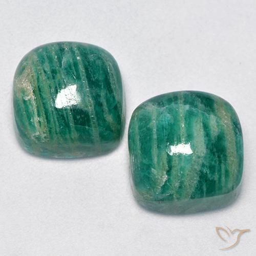 11.90캐럿 천연 미디엄 그린 아마조나이트 보석, 쿠션 컷, 10.3×10.3 mm, 불투명체