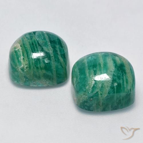 11.90캐럿 천연 미디엄 그린 아마조나이트 보석, 쿠션 컷, 10.3×10.3 mm, 불투명체
