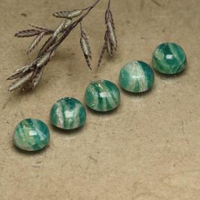 4.65캐럿 천연 파인 그린 아마조나이트 보석, 라운드 컷, 불투명체