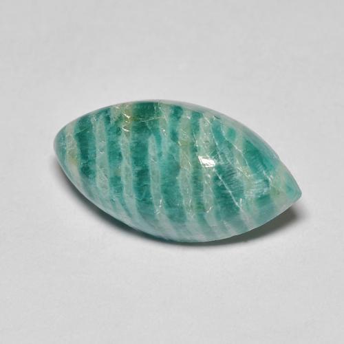 6.92캐럿 천연 파인 그린 아마조나이트, 마퀴즈, 17.6×9.2 mm, 불투명체