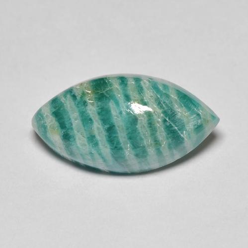 6.92캐럿 천연 파인 그린 아마조나이트, 마퀴즈, 17.6×9.2 mm, 불투명체