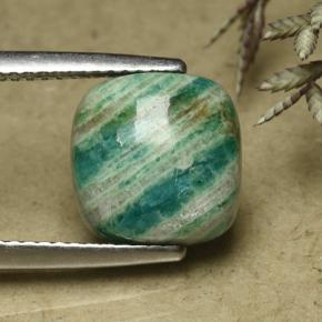 3.95캐럿 천연 파인 그린 아마조나이트, 쿠션 컷, 불투명체