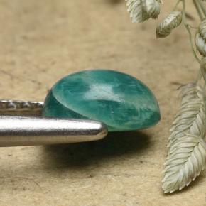 0.87캐럿 천연 블루그린 아마조나이트, 쿠션 컷, 6.7×5 mm, 불투명체