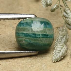 1.17캐럿 천연 청록색 아마조나이트, 쿠션 컷, 불투명체