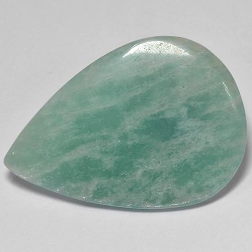 17.50캐럿 천연 푸르스름한 그린 아마조나이트, 배 모양, 30×21.1 mm, 투명한