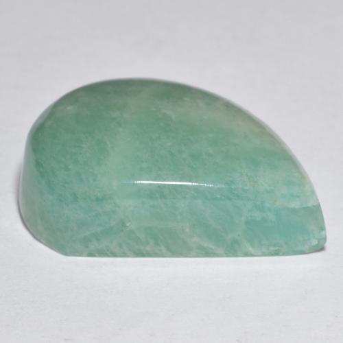 21.42캐럿 천연 페일 모스 그린 아마조나이트, 멋진 모양, 22.4×18.6 mm, 투명한