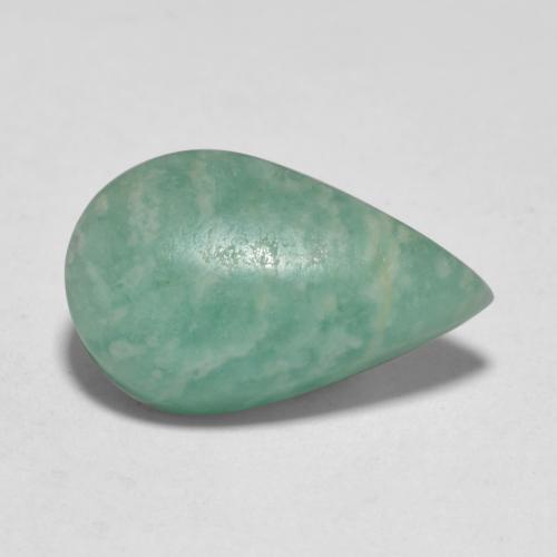 5.54캐럿 천연 그린 블루 톤 아마조나이트, 배 모양, 15.5×9.4 mm, 투명한