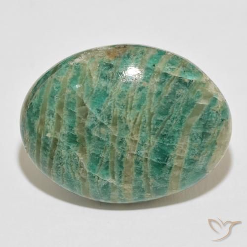 60.70ct 자연스러운 딥그린 아마조나이트, 타원형, 불투명체