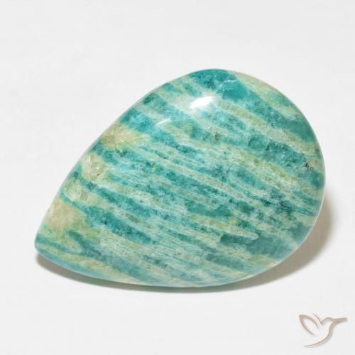 42.08ct 자연스러운 미디엄 그린 아마조나이트, 배 모양, 불투명체