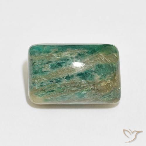 12.42ct 자연스러운 미디엄 그린 아마조나이트, 방석, 불투명체
