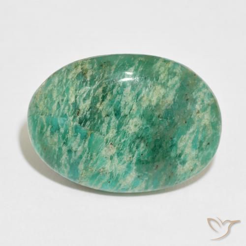 28.25ct 자연스러운 미디엄 그린 아마조나이트, 타원형, 불투명체