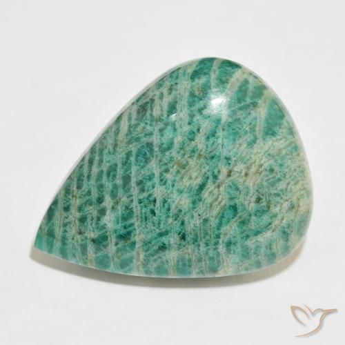 68.10ct 자연스러운 여러 가지 빛깔의 녹색 아마조나이트, 배 모양, 불투명체