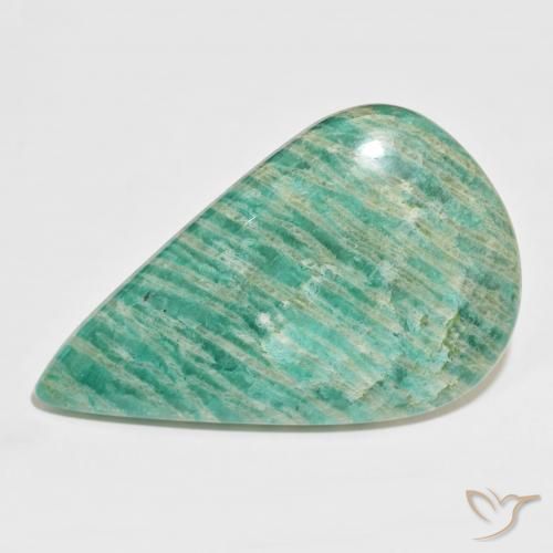 104.76ct 자연스러운 여러 가지 빛깔의 녹색 아마조나이트, 배 모양, 불투명체