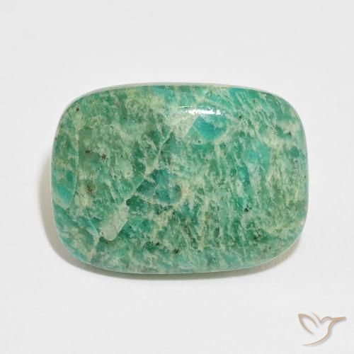 21.63ct 자연스러운 미디엄 그린 아마조나이트, 방석, 불투명체