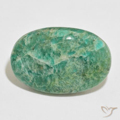47.77ct 자연스러운 쿨 그린 아마조나이트, 타원형, 불투명체