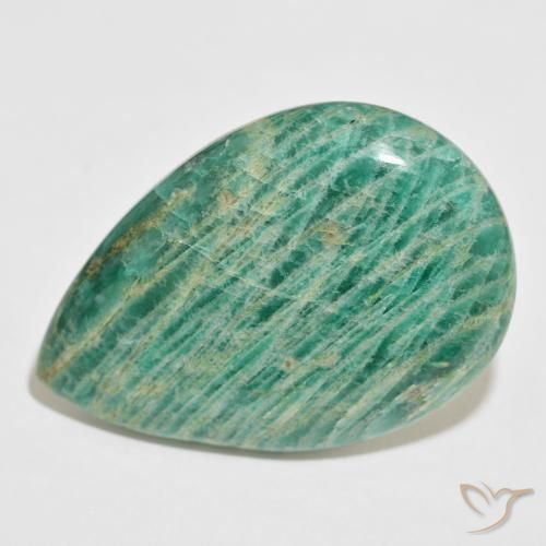 70.18ct 자연스러운 미디엄 그린 아마조나이트, 배 모양, 불투명체