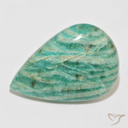 47.50ct 자연스러운 미디엄 그린 아마조나이트, 배 모양, 불투명체