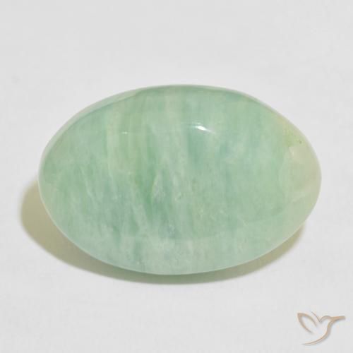 18.50ct 자연스러운 모시 그린 아마조나이트, 타원형, 불투명체