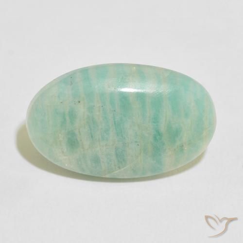 12.74ct 자연스러운 옅은 녹색 아마조나이트, 타원형, 불투명체