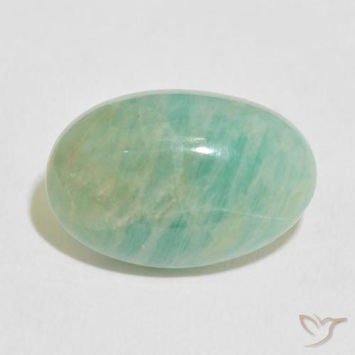 11.34ct 자연스러운 연한 초록색 아마조나이트, 타원형, 불투명체