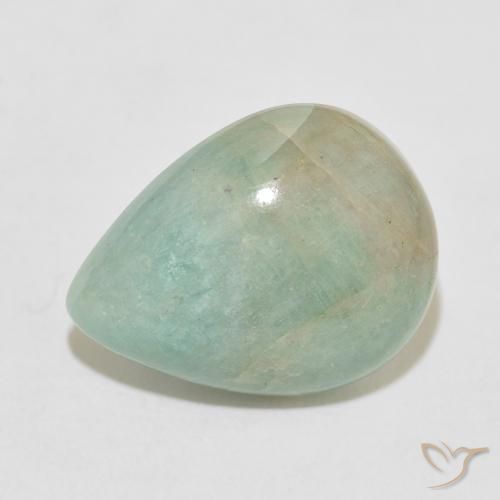 10.53ct 자연스러운 하늘색 녹색 아마조나이트, 배 모양, 불투명체