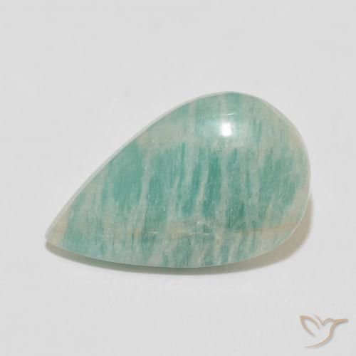9.63ct 자연스러운 하늘색 녹색 아마조나이트, 배 모양, 불투명체