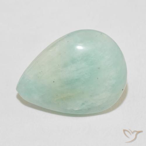 8.82ct 자연스러운 하늘색 녹색 아마조나이트, 배 모양, 불투명체