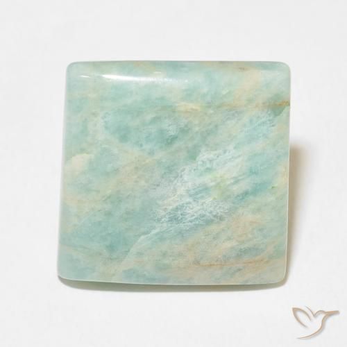 18.64ct 자연스러운 라이트 모스 그린 아마조나이트, 정사각형, 불투명체