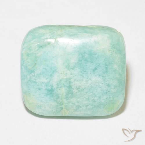 25.18ct 자연스러운 연한 초록색 아마조나이트, 방석, 불투명체