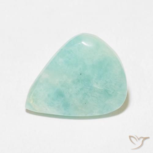6.01ct 자연스러운 연한 초록색 아마조나이트, 배 모양, 불투명체