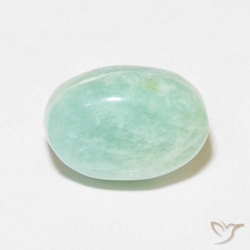 9.01ct 자연스러운 하늘색 녹색 아마조나이트, 타원형, 불투명체