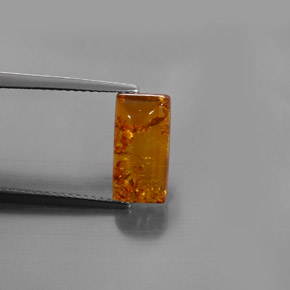1.32캐럿 천연 옐로우 오렌지 호박, 투명한, 11.9×6 mm, 투명/반투명
