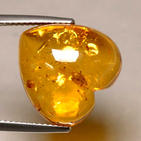 5.82캐럿 천연 옐로우 오렌지 호박, 투명한, 16×15.9 mm, 투명/반투명