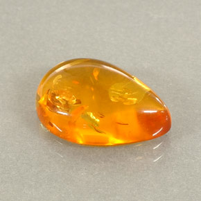 2.21캐럿 천연 옐로우 오렌지 호박, 투명한, 14.8×9.8 mm, 투명/반투명