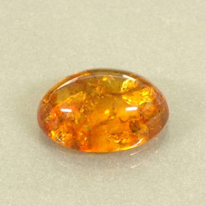 2.29캐럿 천연 옐로우 오렌지 호박, 투명한, 13.9×10 mm, 투명/반투명