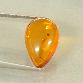 2.56캐럿 천연 옐로우 오렌지 호박, 투명한, 15×10 mm, 투명/반투명
