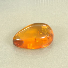 2.56캐럿 천연 옐로우 오렌지 호박, 투명한, 15×10 mm, 투명/반투명