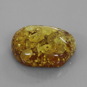 25.63캐럿 천연 옐로우 오렌지 호박, 투명한, 34.3×22 mm, 투명/반투명